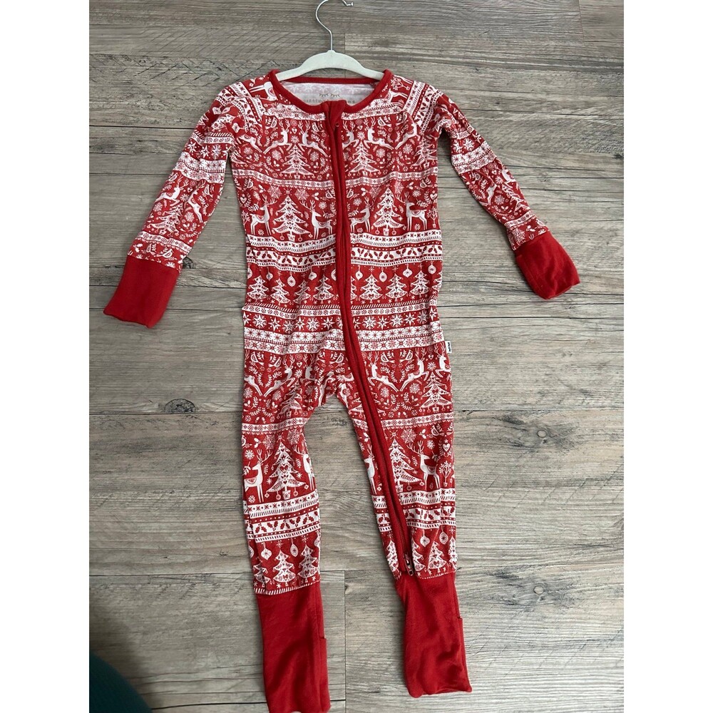 Little Sleepies - 6/12 month - Christmas Print 2way zipp